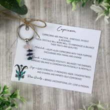 Load image into Gallery viewer, Capricorn Crystal Chip Keyring
