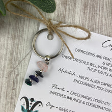 Load image into Gallery viewer, Capricorn Crystal Chip Keyring