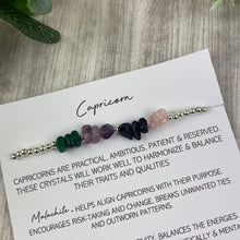 Load image into Gallery viewer, Capricorn Crystal Chip Keyring