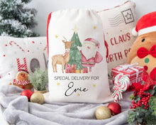 Load image into Gallery viewer, Personalised Santa And Reindeer Christmas Sack