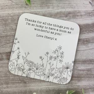 Personalised Thank You Coaster