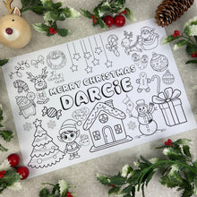 Load image into Gallery viewer, Personalised Christmas Colouring Placemat