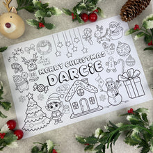 Load image into Gallery viewer, Personalised Christmas Colouring Placemat