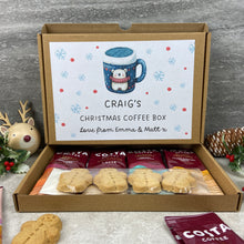 Load image into Gallery viewer, Personalised Christmas Coffee Letterbox Gift – Costa Coffee Sachets & Gingerbread Men Biscuits