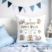Load image into Gallery viewer, New Baby Cushion - Safari Animals-The Persnickety Co