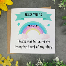 Load image into Gallery viewer, Personalised Rainbow Teacher Card