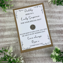 Load image into Gallery viewer, Personalised Lucky Sixpence For Dad