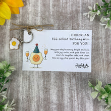 Load image into Gallery viewer, Egg-cellent Birthday Keyring