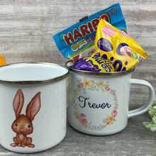 Load image into Gallery viewer, Easter Wreath Enamel Mug - Boy Rabbit