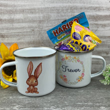 Load image into Gallery viewer, Easter Wreath Enamel Mug - Boy Rabbit