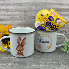 Load image into Gallery viewer, Easter Wreath Enamel Mug - Boy Rabbit
