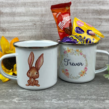 Load image into Gallery viewer, Easter Wreath Enamel Mug - Boy Rabbit
