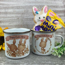 Load image into Gallery viewer, Easter Rabbits Personalised Enamel Mug