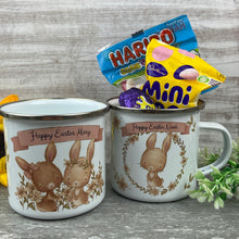 Load image into Gallery viewer, Easter Rabbits Personalised Enamel Mug