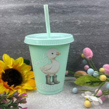Load image into Gallery viewer, Personalised Easter Duck Cold Cup with Straw