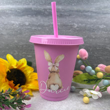 Load image into Gallery viewer, Personalised Easter Brown Bunny Cold Cup with Straw