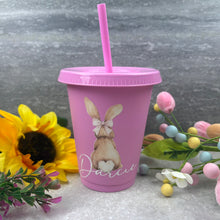 Load image into Gallery viewer, Personalised Easter Brown Bunny Cold Cup with Straw-The Persnickety Co