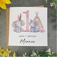 Load image into Gallery viewer, Personalised 1st Birthday Card