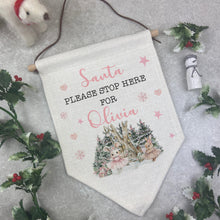 Load image into Gallery viewer, Personalised Santa Stop Here Sign - Ballerina Bunny