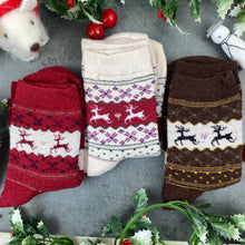 Load image into Gallery viewer, Fair Isle Style Christmas Sock