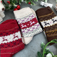 Load image into Gallery viewer, Fair Isle Style Merry Christmas Sock