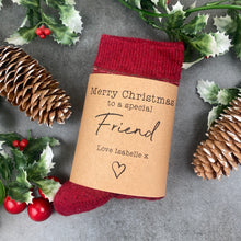 Load image into Gallery viewer, Fair Isle Style Special Friend Christmas Sock