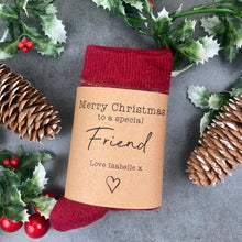 Load image into Gallery viewer, Fair Isle Style Special Friend Christmas Sock