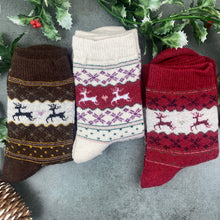 Load image into Gallery viewer, Fair Isle Style Merry Christmas Sock