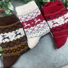Load image into Gallery viewer, Fair Isle Style Christmas Sock