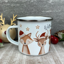 Load image into Gallery viewer, Personalised Festive Friends Enamel Mug