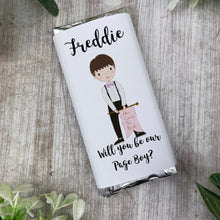 Load image into Gallery viewer, Page Boy Gift Personalised Mini Chocolate Bar