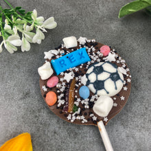 Load image into Gallery viewer, Personalised Football Chocolate Lollipop