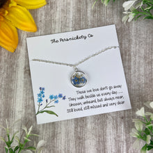Load image into Gallery viewer, Forget Me Not Pendant Necklace, Those We Love Don’t Go Away
