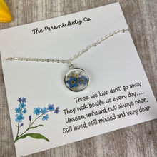 Load image into Gallery viewer, Forget Me Not Pendant Necklace, Those We Love Don’t Go Away