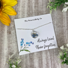 Load image into Gallery viewer, Forget Me Not Pendant Necklace, Always Loved, Never Forgotten