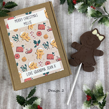 Load image into Gallery viewer, Gingerbread Girl - Chocolate Christmas Lollipop