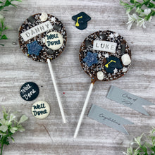 Load image into Gallery viewer, Personalised Graduation Belgian Chocolate Lollipop-The Persnickety Co