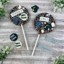 Load image into Gallery viewer, Personalised Graduation Belgian Chocolate Lollipop