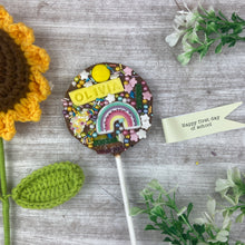 Load image into Gallery viewer, Personalised Happy First Day Of School Belgian Chocolate Lollipop