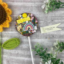 Load image into Gallery viewer, Personalised Happy First Day Of School Belgian Chocolate Lollipop