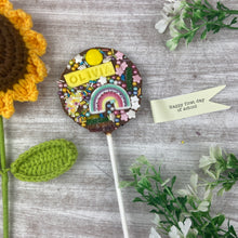 Load image into Gallery viewer, Personalised Happy First Day Of School Belgian Chocolate Lollipop