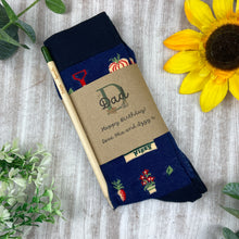 Load image into Gallery viewer, Birthday Gardening Design Socks With Plantable Pencil!