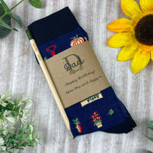 Load image into Gallery viewer, Birthday Gardening Design Socks With Plantable Pencil!