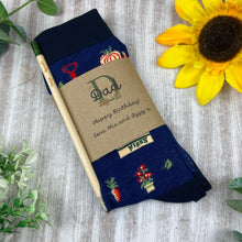 Load image into Gallery viewer, Birthday Gardening Design Socks With Plantable Pencil!