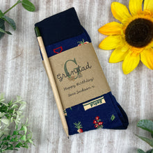 Load image into Gallery viewer, Birthday Gardening Design Socks With Plantable Pencil!-The Persnickety Co