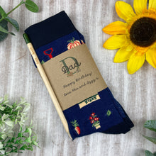 Load image into Gallery viewer, Birthday Gardening Design Socks With Plantable Pencil!