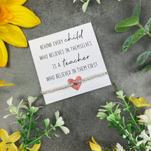 Load image into Gallery viewer, Teacher Heart Beaded Bracelet