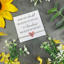 Load image into Gallery viewer, Teacher Heart Beaded Bracelet