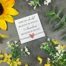 Load image into Gallery viewer, Teacher Heart Beaded Bracelet