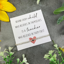 Load image into Gallery viewer, Teacher Heart Beaded Bracelet